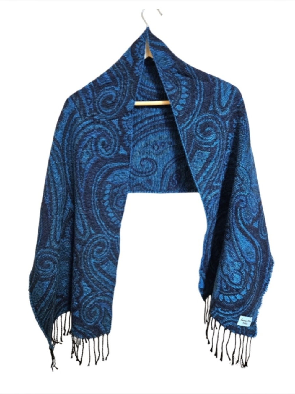 Blue Paisley Women's Scarf Wrap - Picture 2 of 5